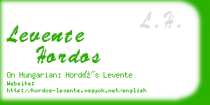 levente hordos business card